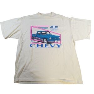 Vintage Starter Chevrolet Heartbeat Of America Chevy Truck Neon 80s 90s T-Shirt